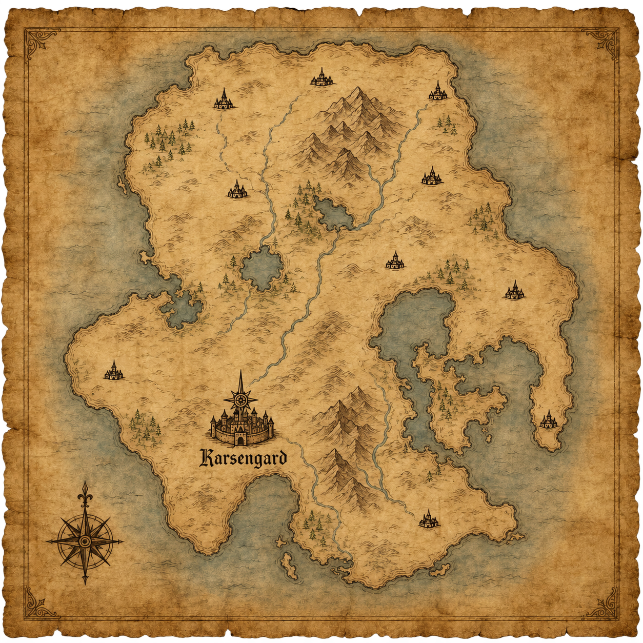 Mapa del continente de Ostreath